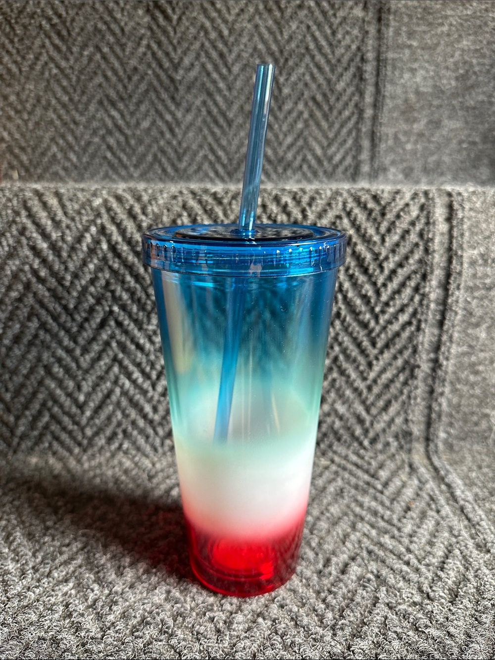 Sun Squad Plastic Patriotic Straw Tumbler Cold Cup